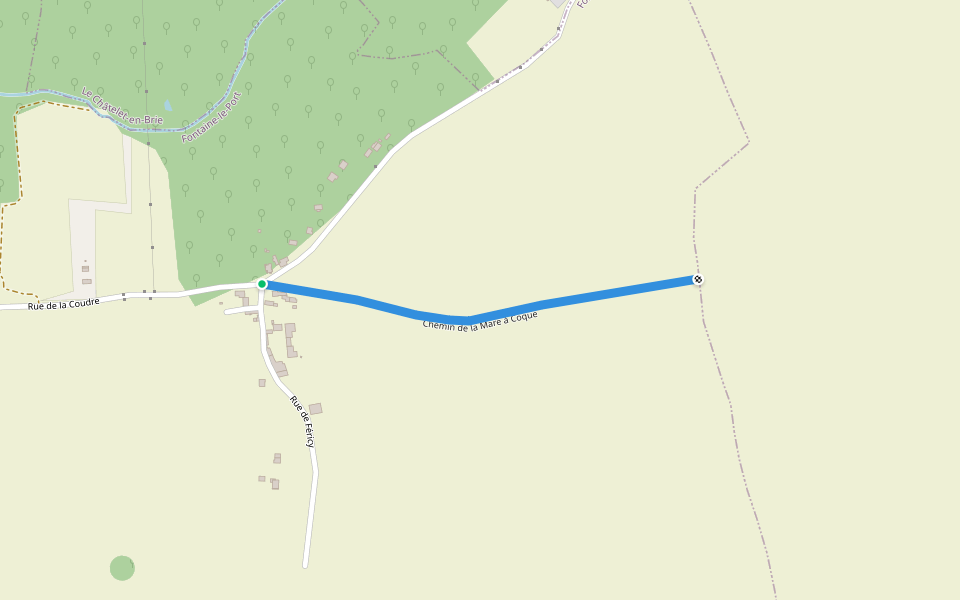 Chemin de la Mare à Coque walking route map in Fontaine-le-Port