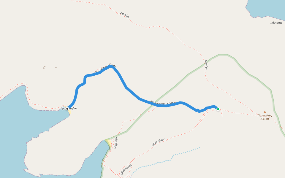 Αμερικάνου - Κάμπος walking route map in Ermoupoli