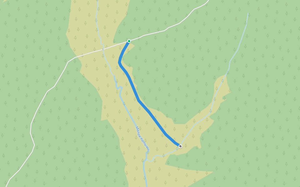 Тракторная walking route map in Bolshoy Khatymi