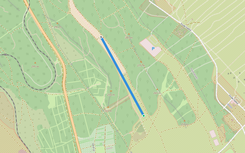 1100 m walking route map in Veszprém