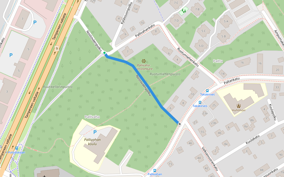 Nostoväenpolku walking route map in Turku