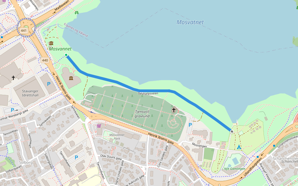 Selvhjelpsveien walking route map in Stavanger