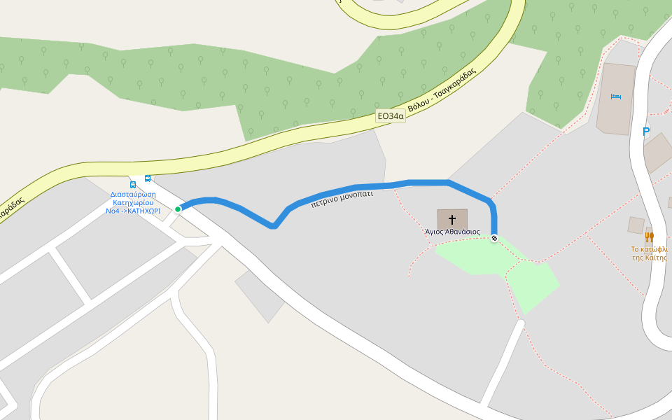 πετρινο μονοπατι walking route map in Katochori