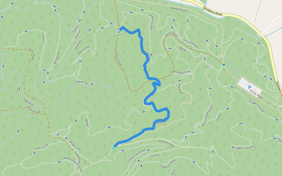 Tukonohi walking route map in Rotorua