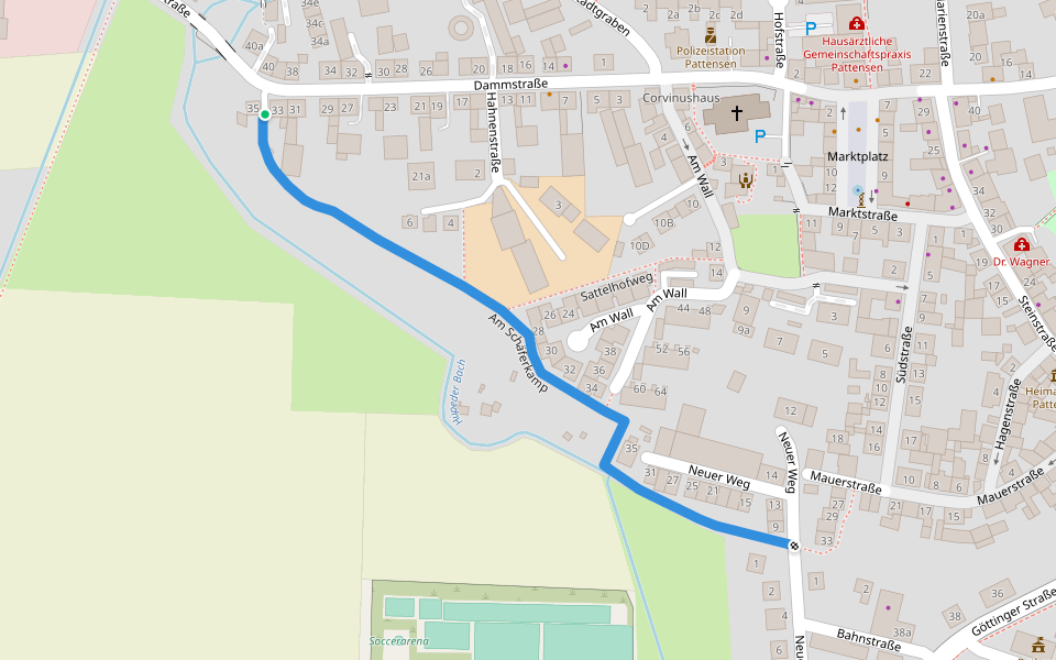 Am Schäferkamp walking route map in Pattensen