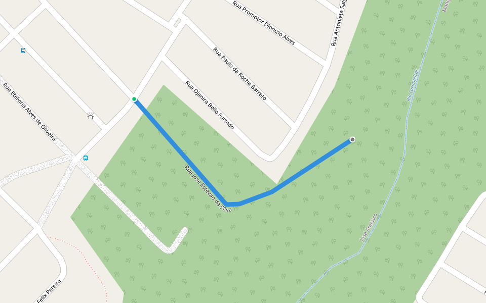 Rua Jose Estevao da Silva walking route map in João Pessoa
