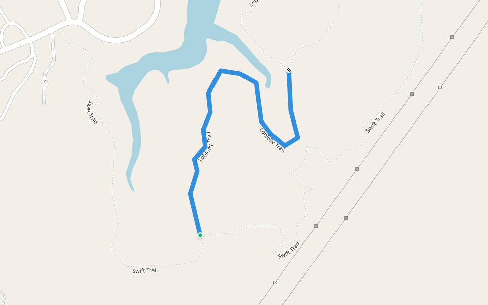 Loblolly Trail walking route map in Bastrop