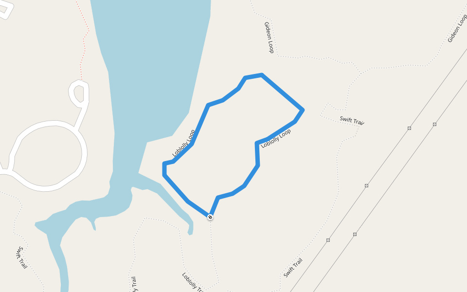 Loblolly Loop walking route map in Bastrop