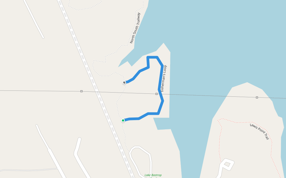 Fisherman's Loop walking route map in Bastrop