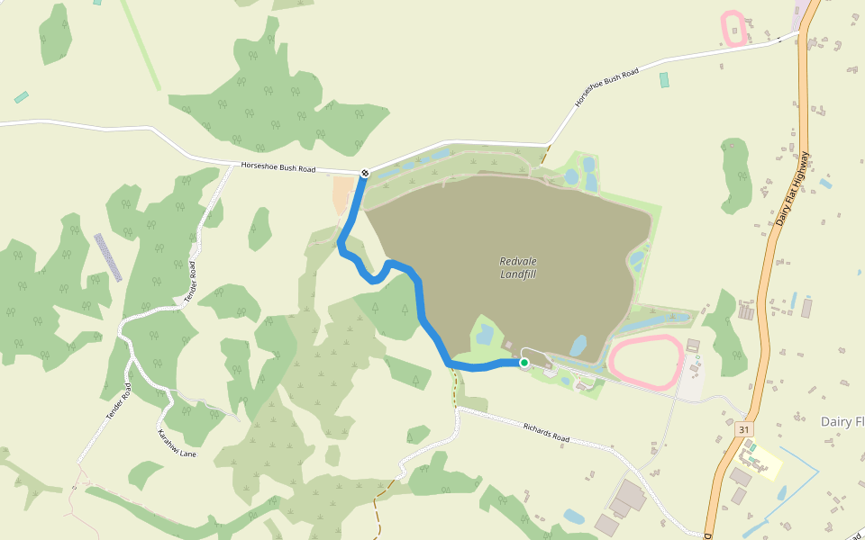 Horseshoe Bush Road Walk walking route map in Dairy Flat