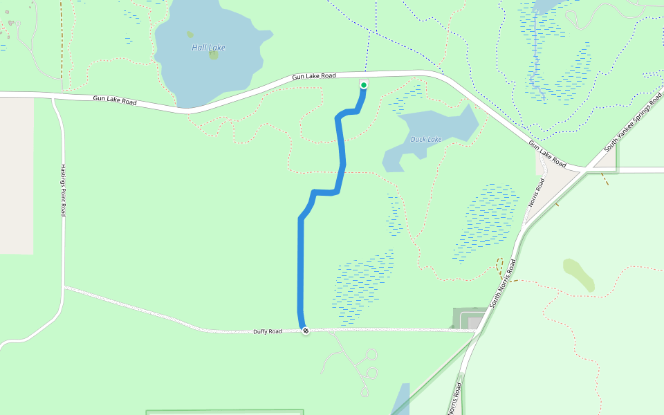 Pines Scenic Trail walking route map in Middleville