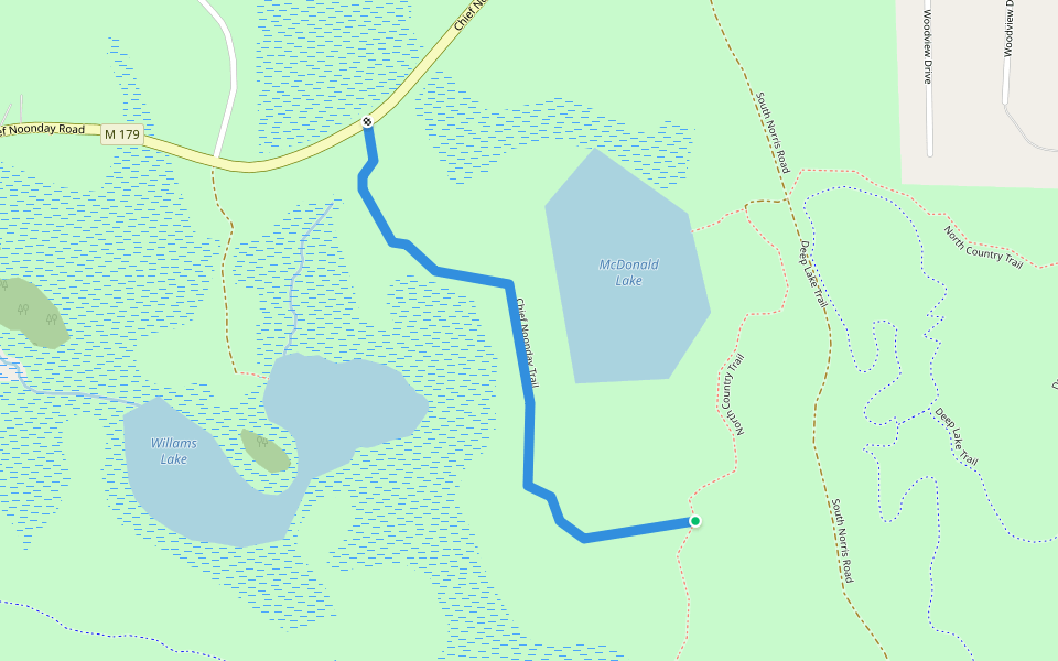 Chief Noonday Trail walking route map in Middleville