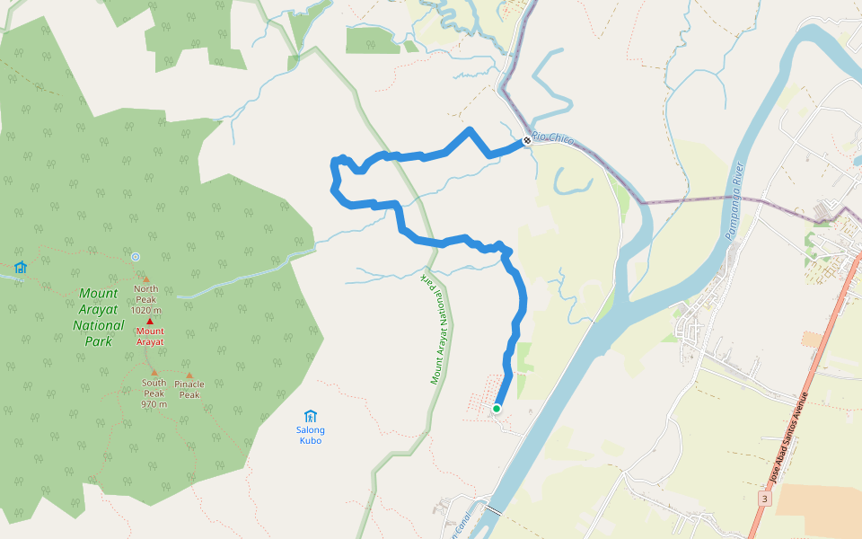 Bahala Na Trail walking route map in Arayat