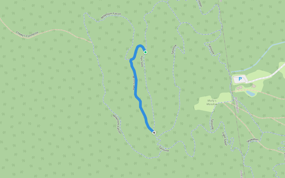 Han Solo W walking route map in Huntington