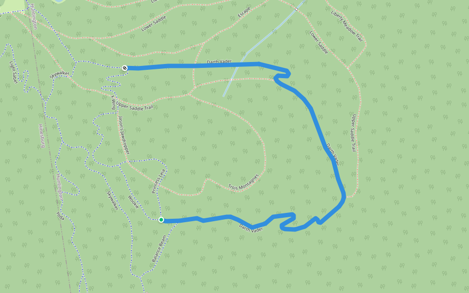 Darth Vader walking route map in Huntington