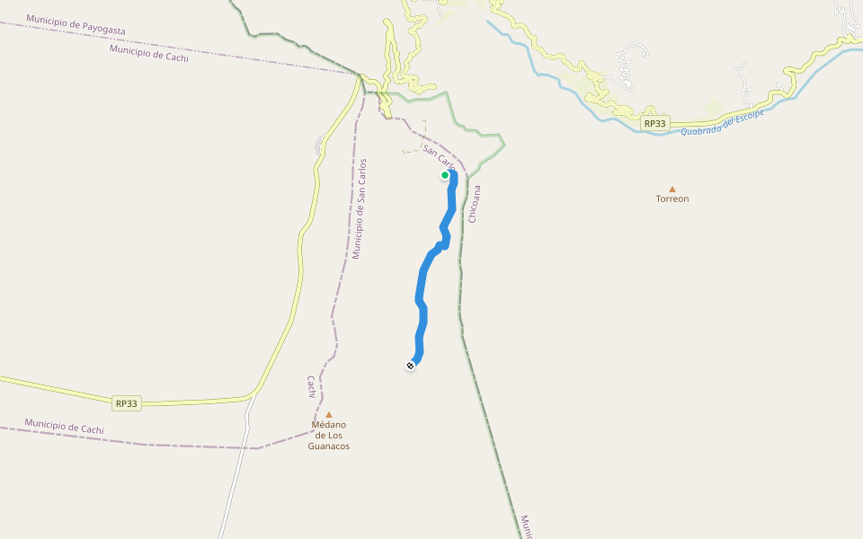 Sentiero el Cienogo walking route map in Escoipe