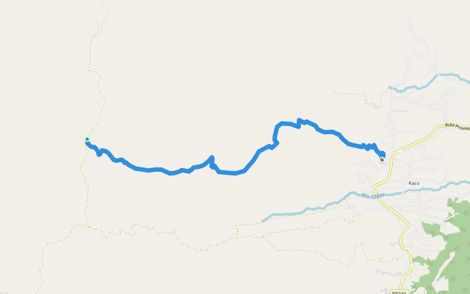 moto trail walking route map in Tafí del Valle