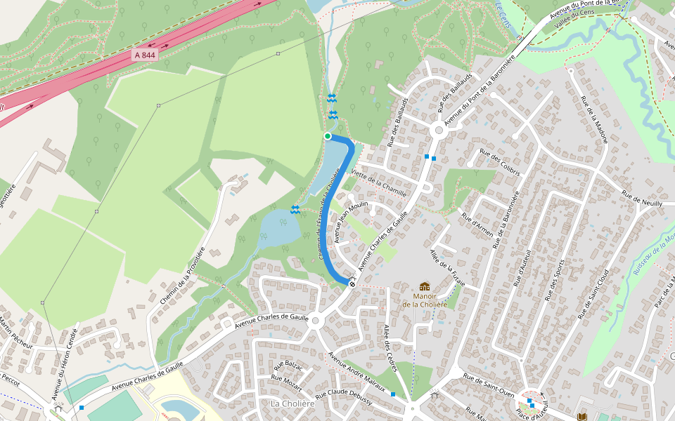 Chemin de l'Étang de la Cholière walking route map in Orvault