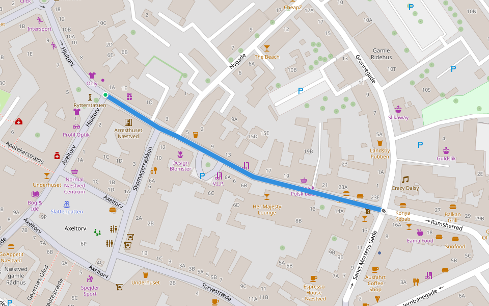 Ramsherred walking route map in Næstved