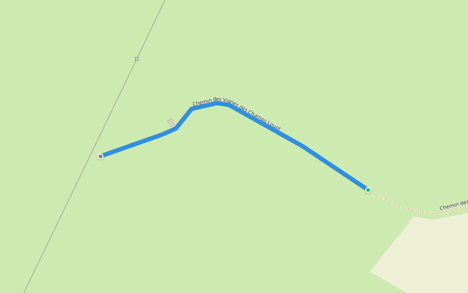 Chemin des Vignes des Champs Louot walking route map in Vault-de-Lugny