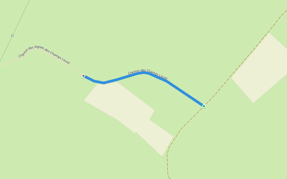 Chemin des Champs Louot walking route map in Vault-de-Lugny