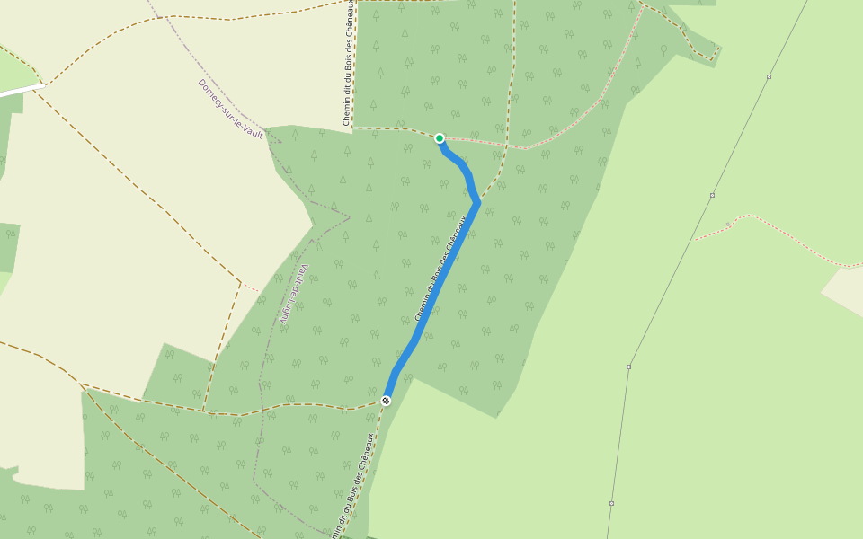 Chemin du Bois des Chêneaux walking route map in Vault-de-Lugny