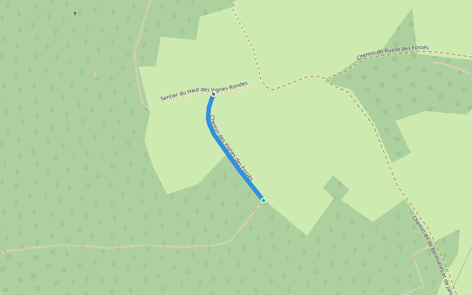 Chemin des Vignes des Fossés walking route map in Vault-de-Lugny