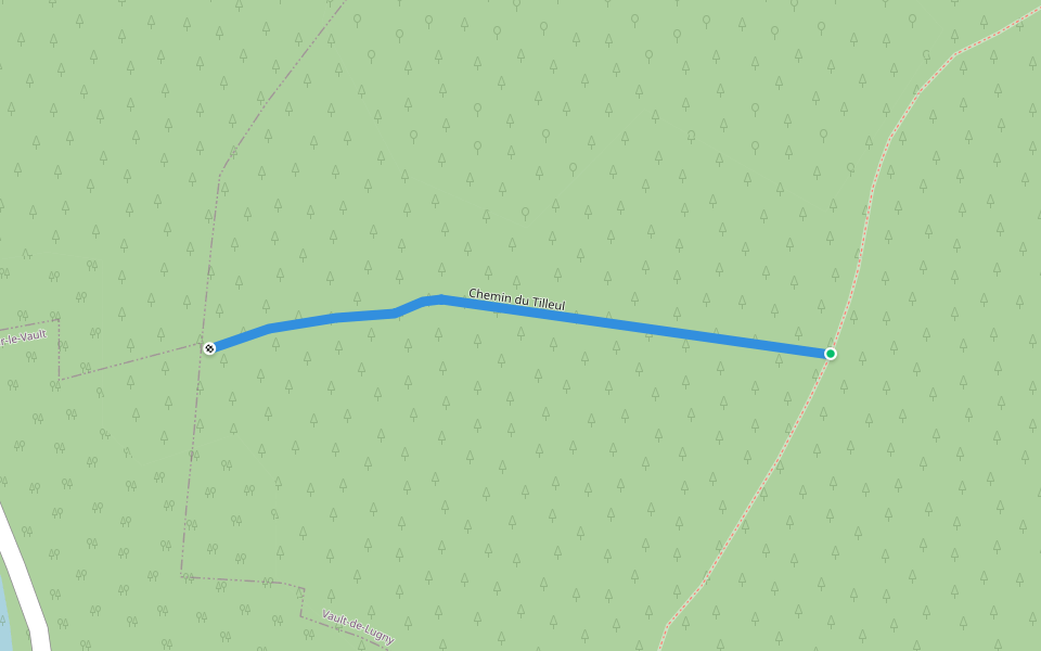 Chemin du Tilleul walking route map in Vault-de-Lugny