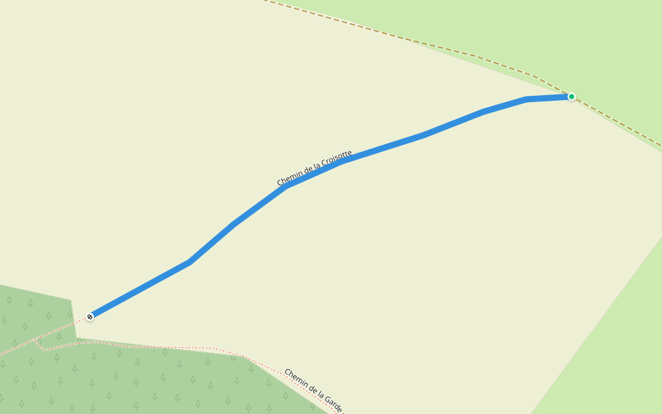 Chemin de la Croisotte walking route map in Vault-de-Lugny