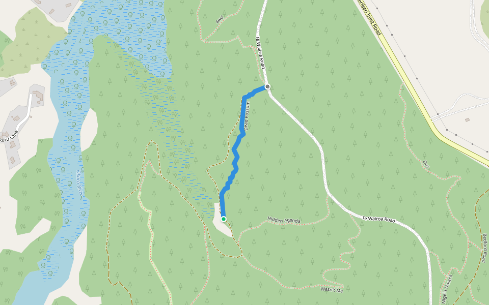 Dead Possum walking route map in Kerikeri