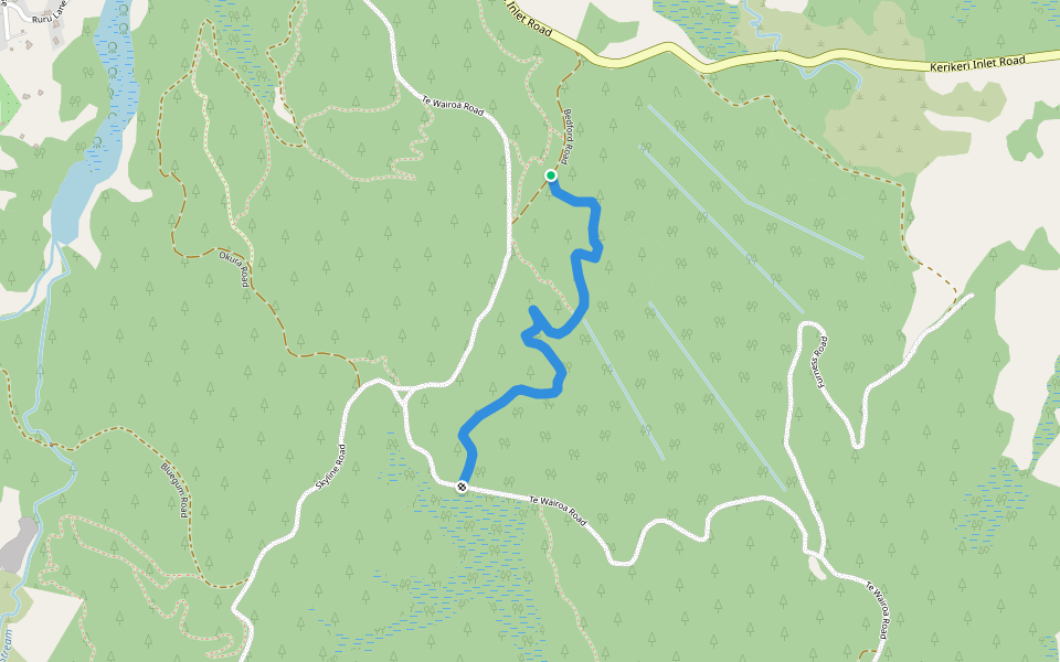 Coronary Bypass walking route map in Kerikeri