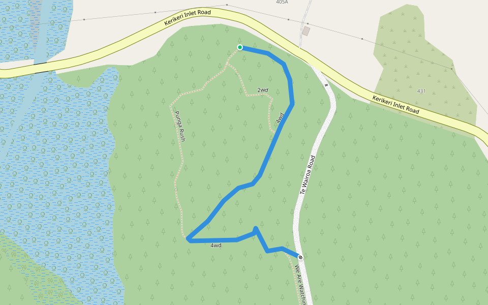 4wd walking route map in Kerikeri