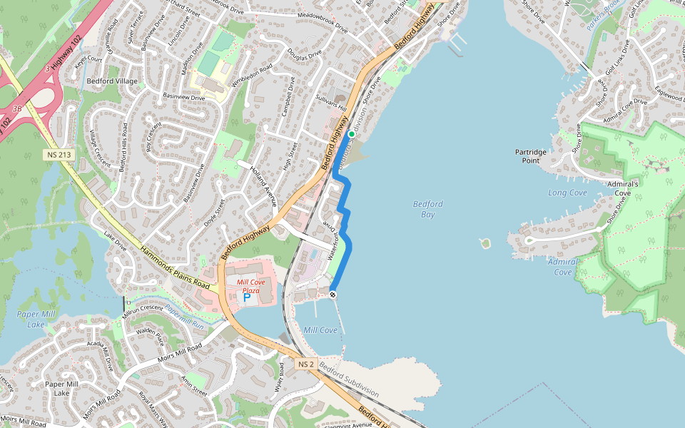 Bedford Harbourwalk walking route map in Bedford