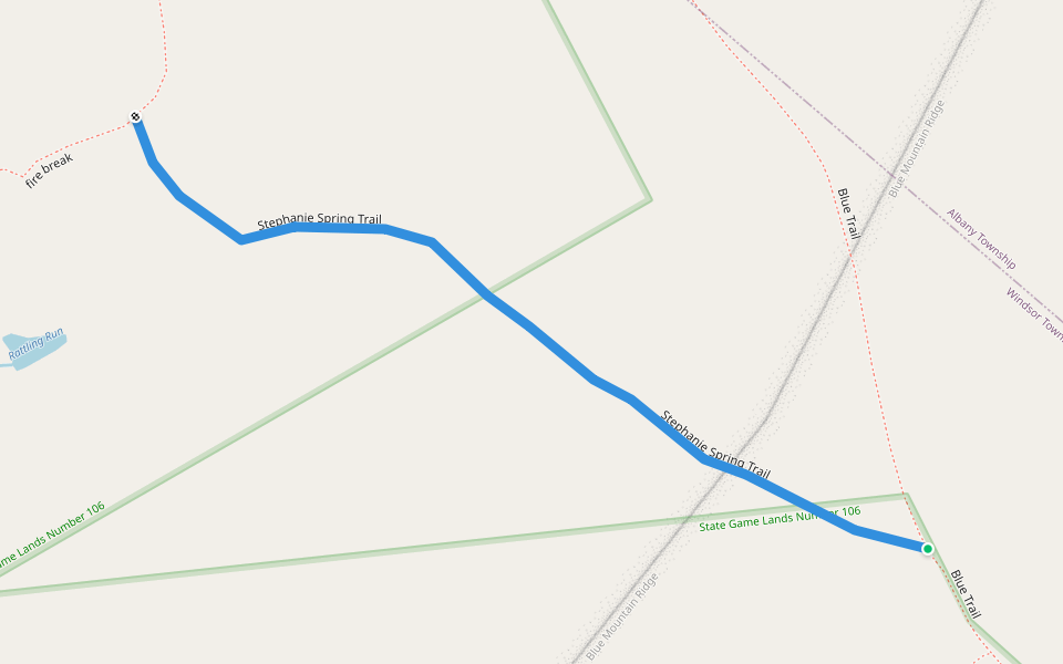 Stephanie Spring Trail walking route map in Lenhartsville