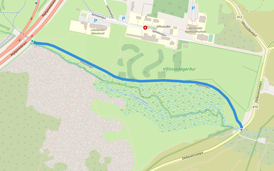 Hraunstígur walking route map in Garðabær