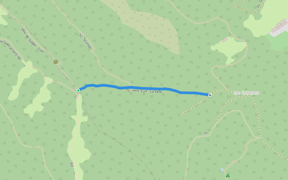 72 - sent. Curt - La Valle walking route map in Cornuda