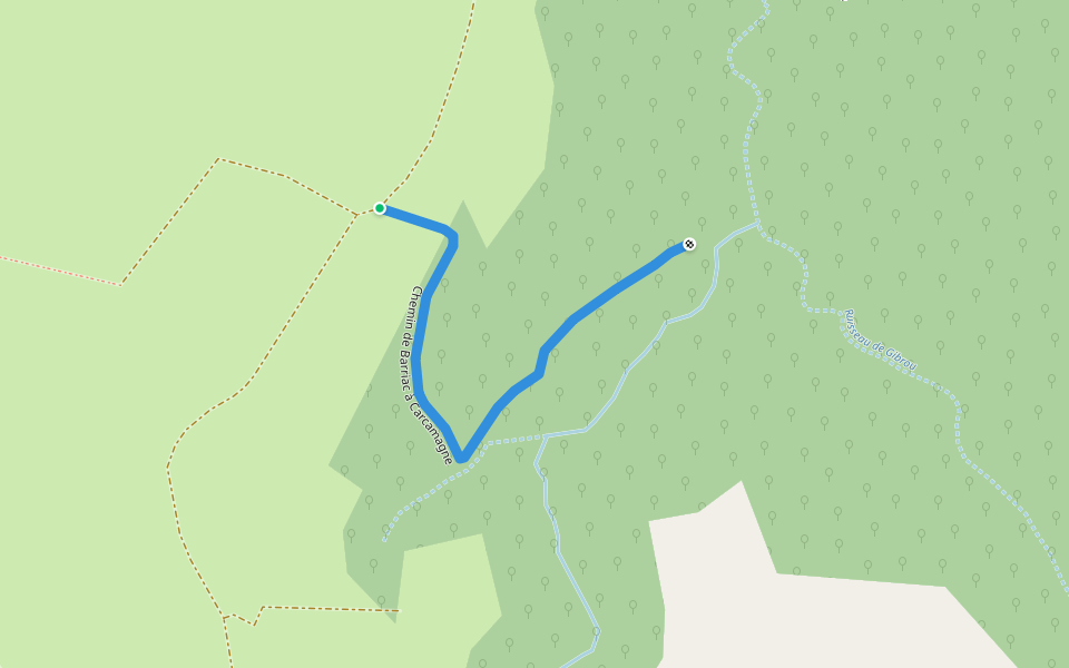 Chemin de Barriac à Carcamagne walking route map in Bozouls