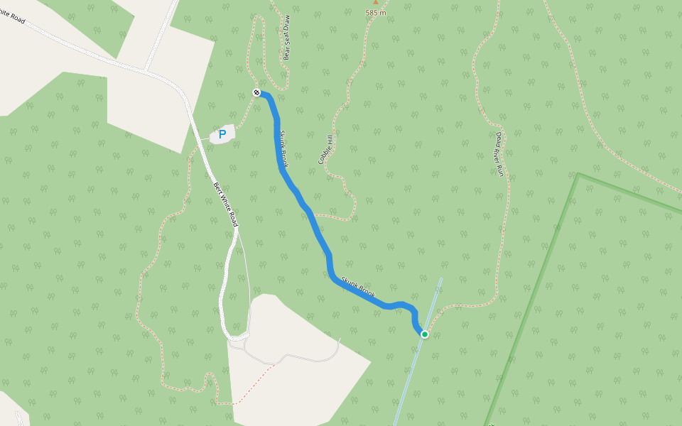 Skunk Brook walking route map in Huntington