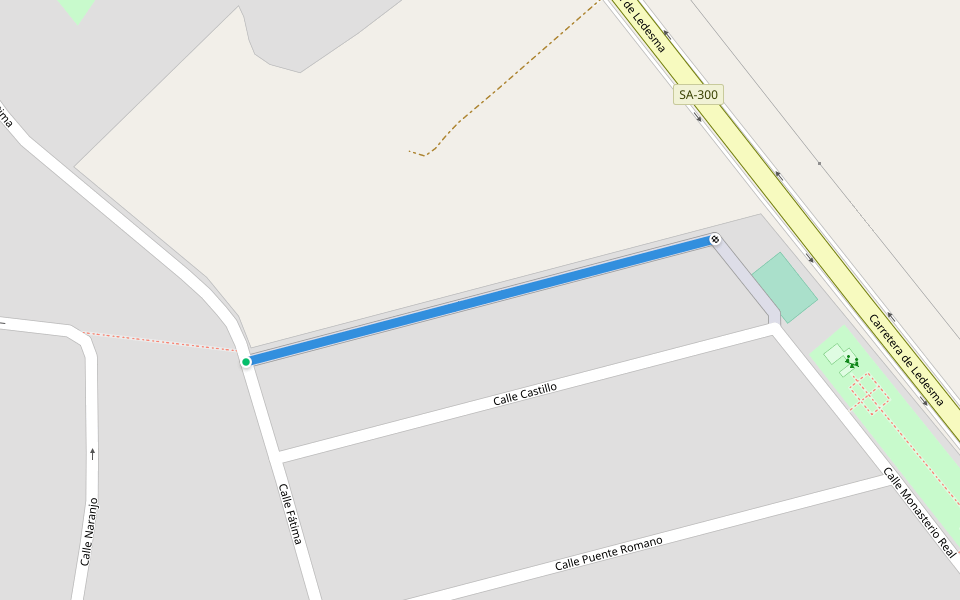 Calle Murallas walking route map in Villamayor