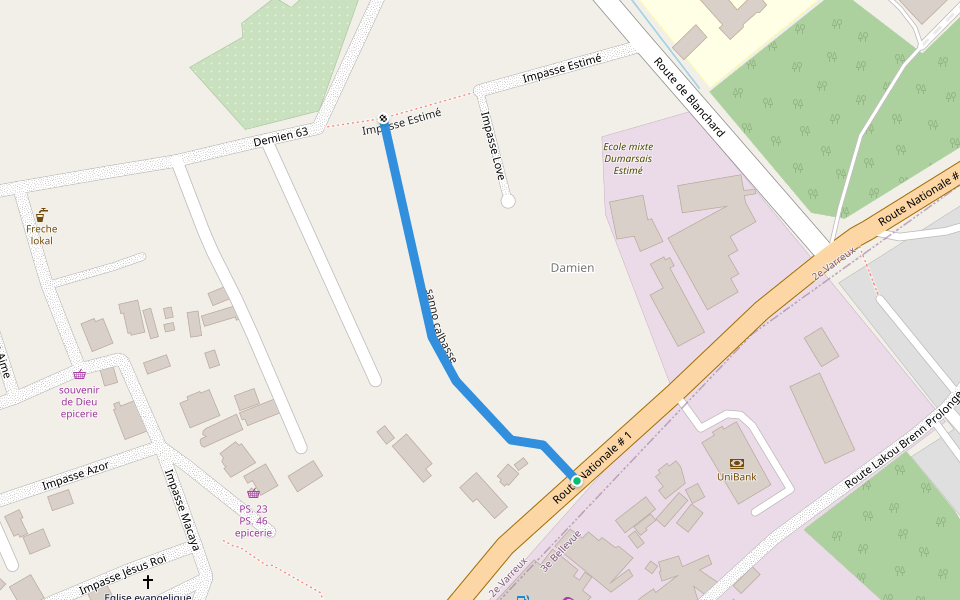 sanno calbasse walking route map in Port-au-Prince