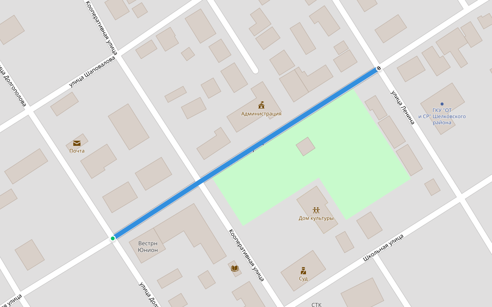 Советская улица walking route map in Shelkovskaya