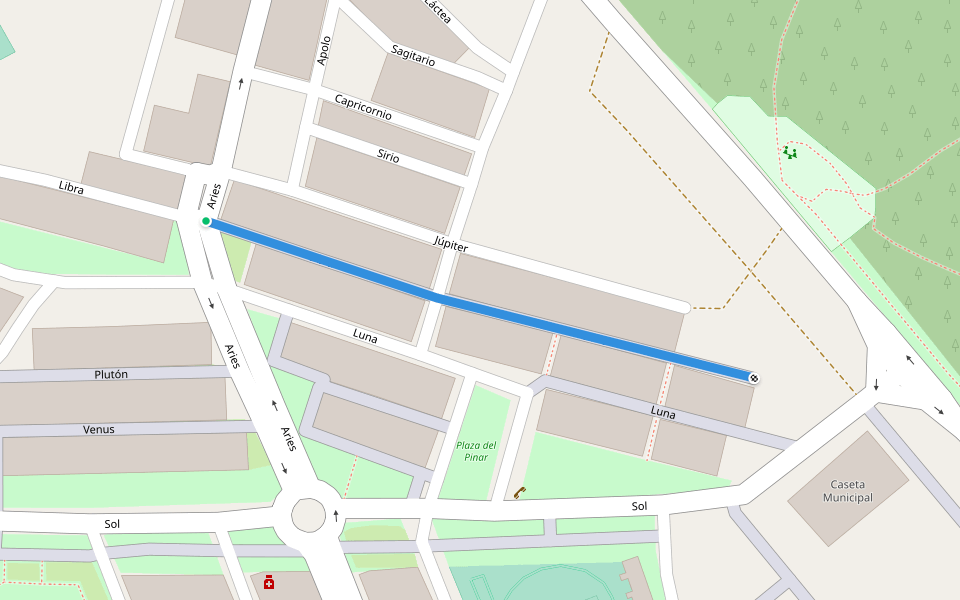 Libra walking route map in El Pinar