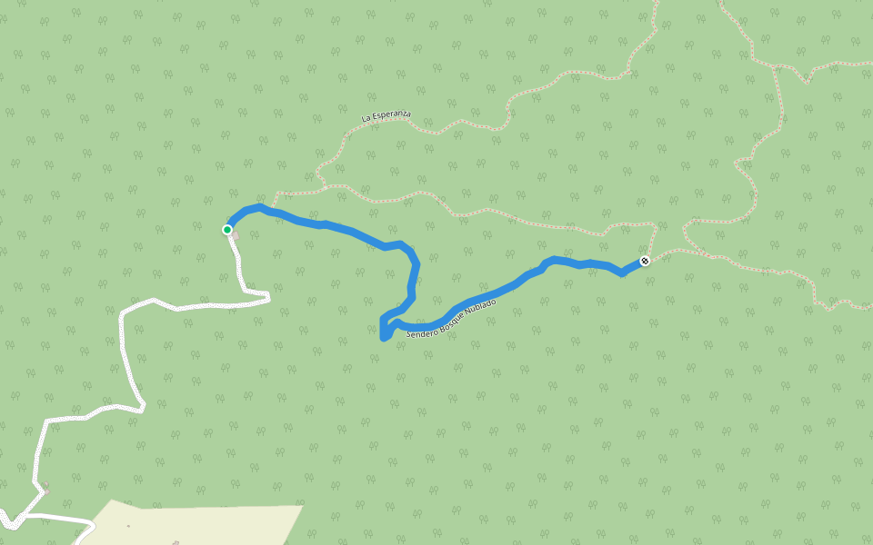 Sendero Bosque Nublado walking route map in Tegucigalpa