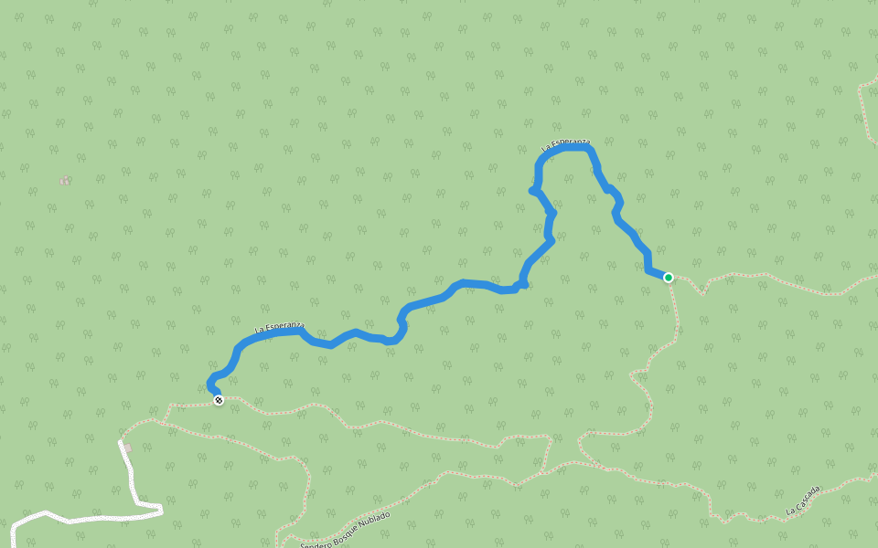 La Esperanza walking route map in Tegucigalpa