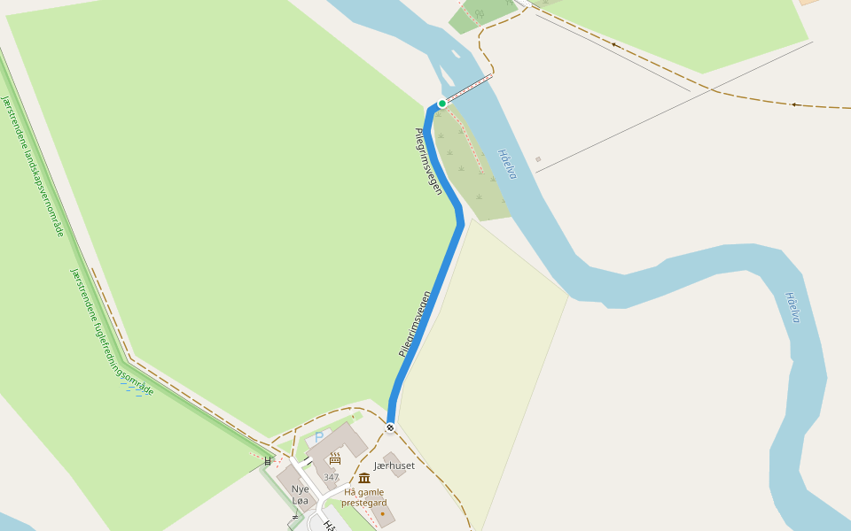 Pilegrimsvegen walking route map in Vigre