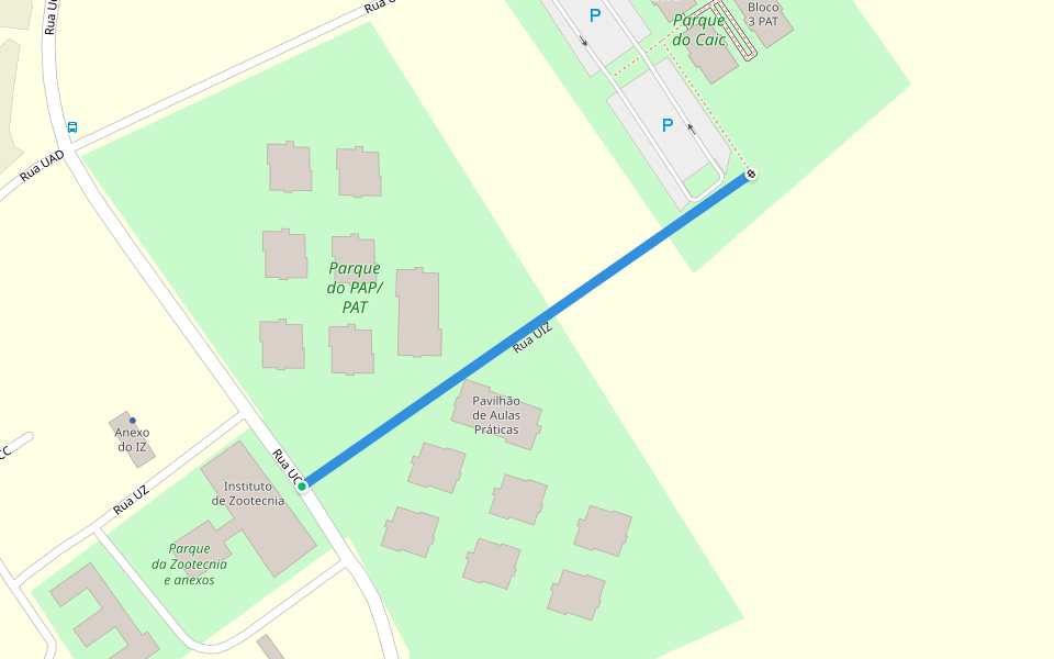 Rua UIZ walking route map in Seropédica