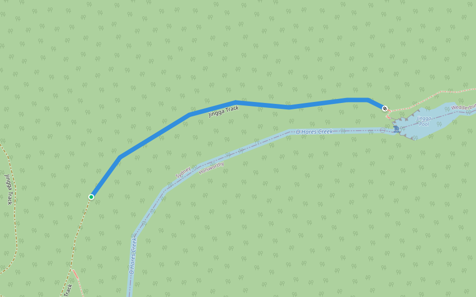 Jingga Track walking route map in Wedderburn