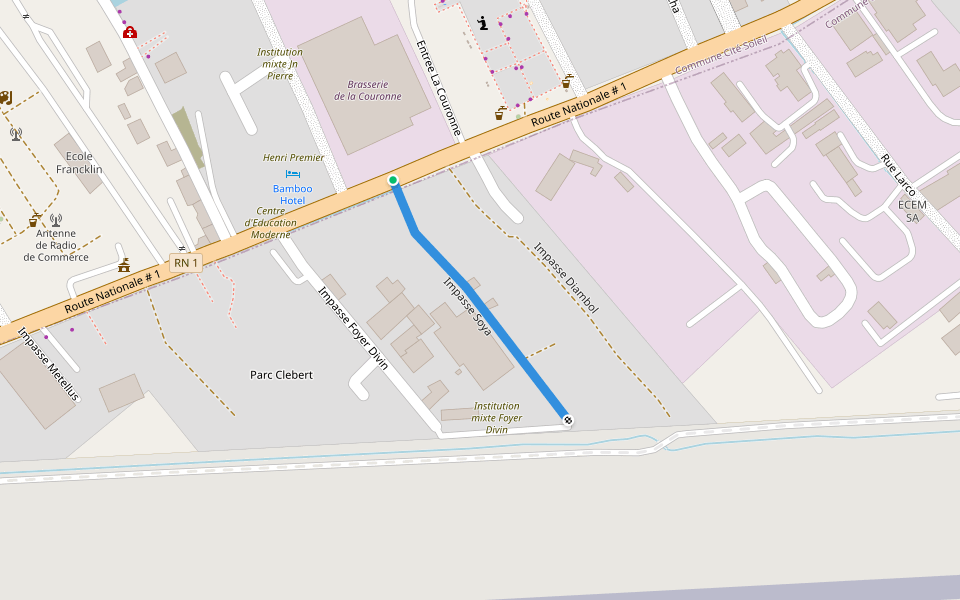 Impasse Soya walking route map in Port-au-Prince