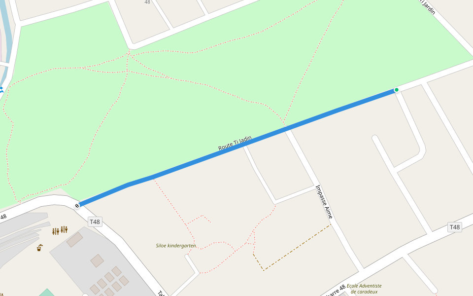 Route Ti Jadin walking route map in Port-au-Prince