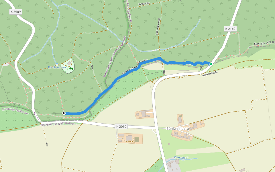 Eppinger-Linie Spitzäcker walking route map in Eppingen